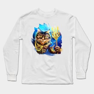 Ukrainian Cat Neptune god Long Sleeve T-Shirt